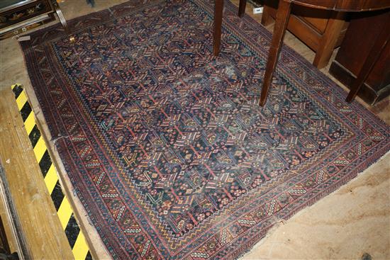 Red & blue pattern rug